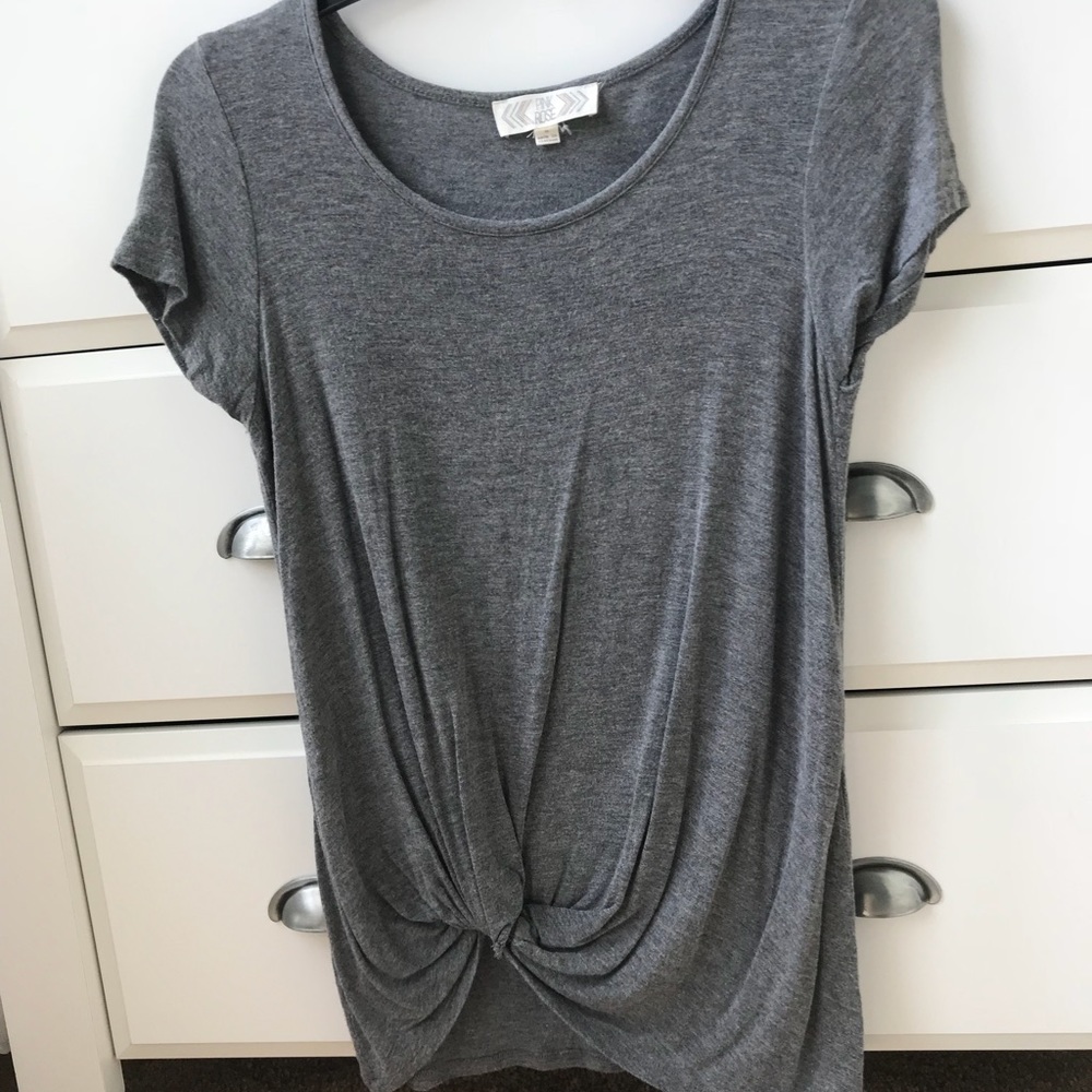 Pink Rose gray shirt
